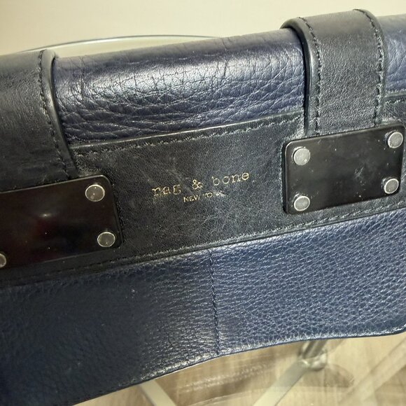 Rag & Bone mini pilot crossbody bag blue leather - Picture 9 of 14